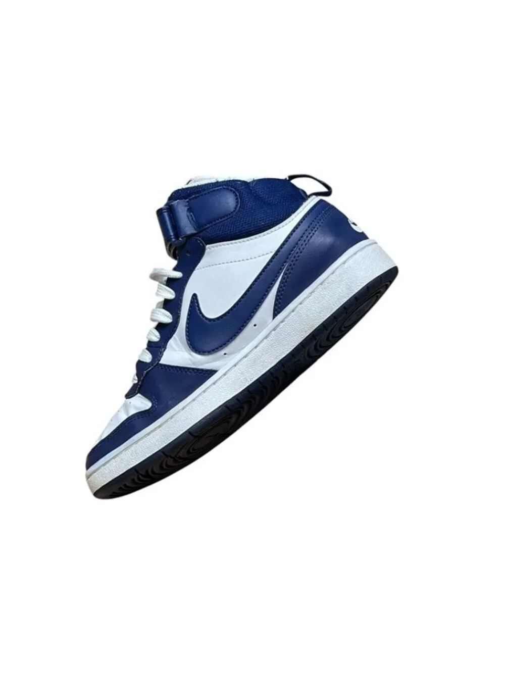 Nike (Youth / Big Dunk Mid Navy & White Sneakers Size 5.5Y EU 38 Athletic Shoes